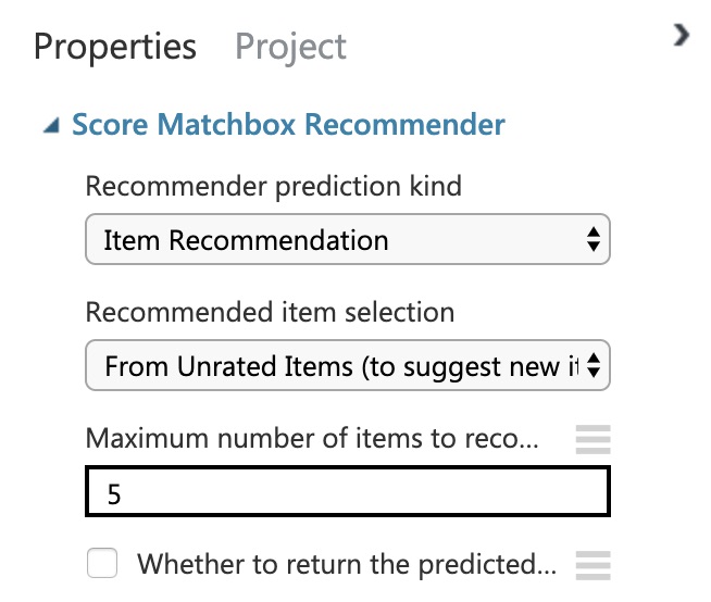 Score Matchbox Recommender