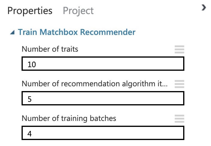 Train Matchbox Recommender Options